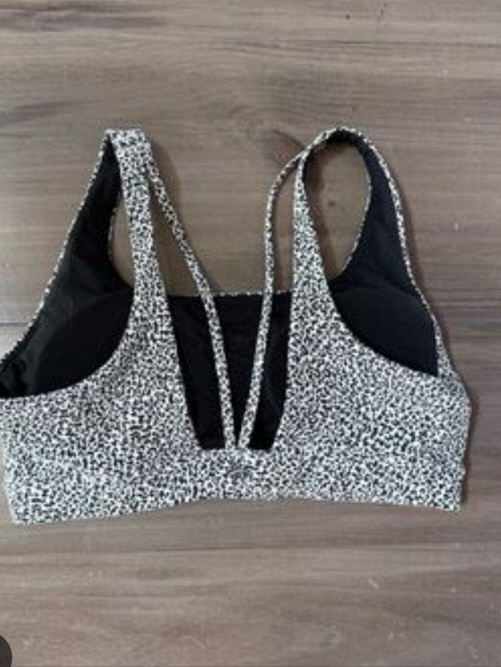 Only Bundles Athleta💎 Black and White Speckled Strappy Sports Bra